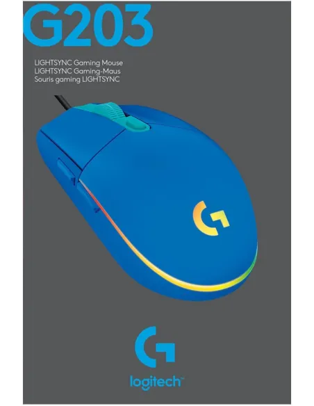 Logitech 910-005798 G203 Lightsync 2nd Gen Ratón Gaming 8000DPI RGB Azul