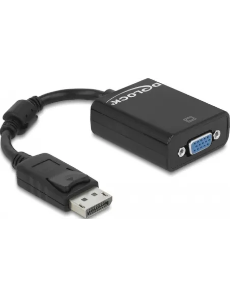 Delock 61848 Adaptador de Imagen Displayport a VGA WUXGA 12.5 cm Negro