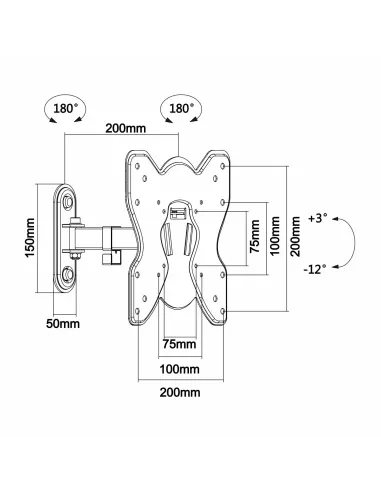 Aisens WT42TSE-007 Soporte de Pared para Monitor/TV 23"-42" Máx. 25 KG