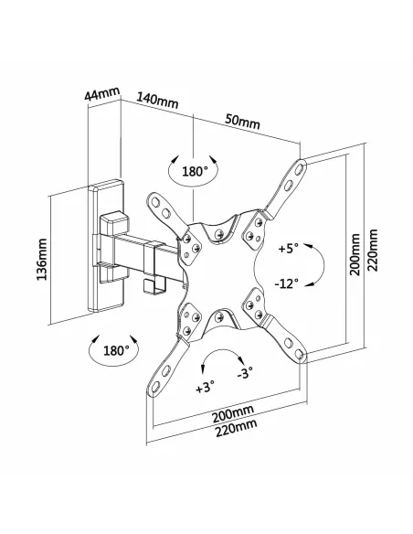 Aisens WT42TSLE-009 Soporte de Pared para Monitor/TV 4"-42" Máx. 20KG