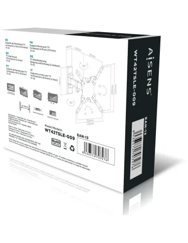 Aisens WT42TSLE-009 Soporte de Pared para Monitor/TV 4"-42" Máx. 20KG