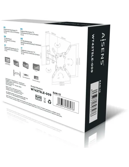 Aisens WT42TSLE-009 Soporte de Pared para Monitor/TV 4"-42" Máx. 20KG