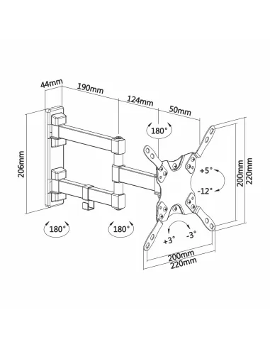 Aisens WT42TSLE-011 Soporte de Pared para Monitor/TV 13"-42" Máx. 20 KG