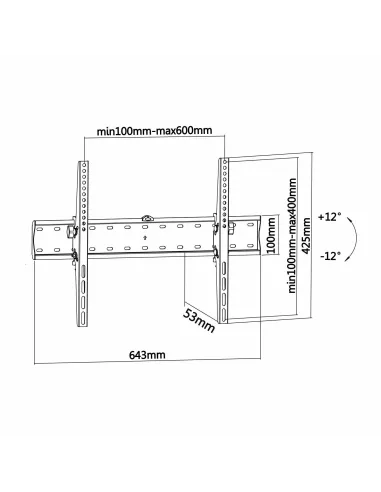 Aisens WT70T-017 Soporte de Pared para Monitor/TV 37"-70" Máx. 40KG