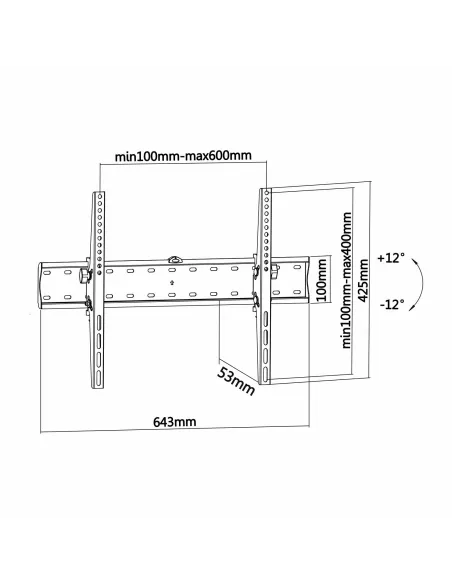 Aisens WT70T-017 Soporte de Pared para Monitor/TV 37"-70" Máx. 40KG