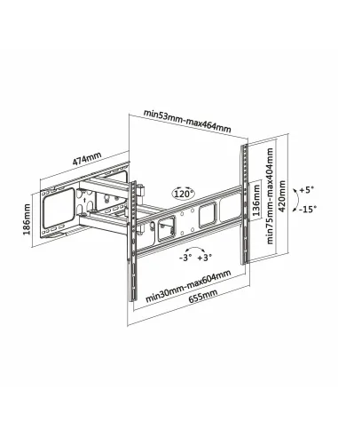Aisens WT70TSLE-023 Soporte de Pared para Monitor/TV 37"-70" Máx. 40KG