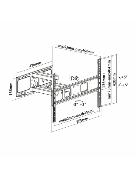 Aisens WT70TSLE-023 Soporte de Pared para Monitor/TV 37"-70" Máx. 40KG