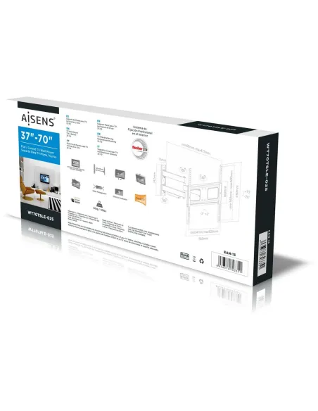 Aisens WT70TSLE-025 Soporte de Pared para Monitor/TV 37"-70" Máx. 50KG