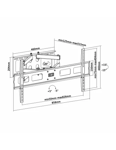 Aisens WT70TSLE-029 Soporte de Pared para Monitor/TV 37"-90" Máx. 60KG
