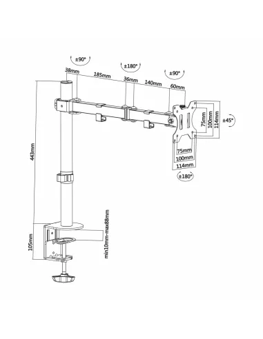 Aisens DT32TSR-039 Soporte de Mesa para Monitor/TV 13"-32" Máx. 8KG