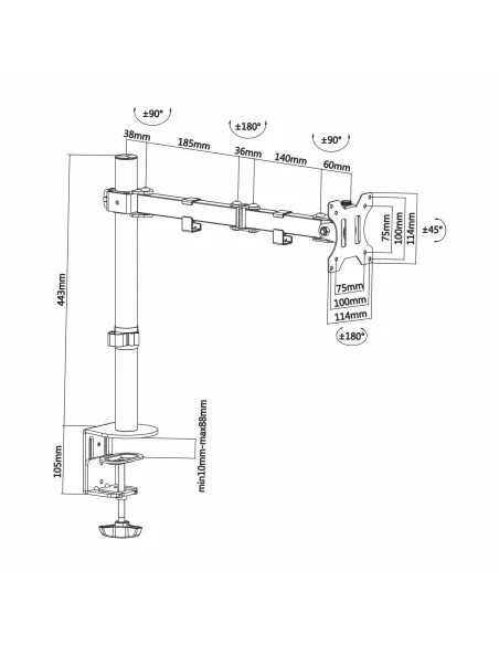 Aisens DT32TSR-039 Soporte de Mesa para Monitor/TV 13"-32" Máx. 8KG