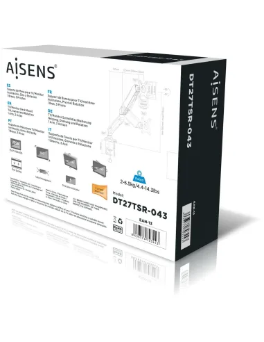 Aisens DT27TSR-043 Soporte de Mesa para Monitor/TV 13"-32" Máx. 9KG