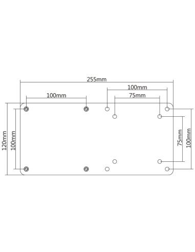 Aisens MPC01-055 Soporte VESA para Mini PC 75x75/100x100 Negro