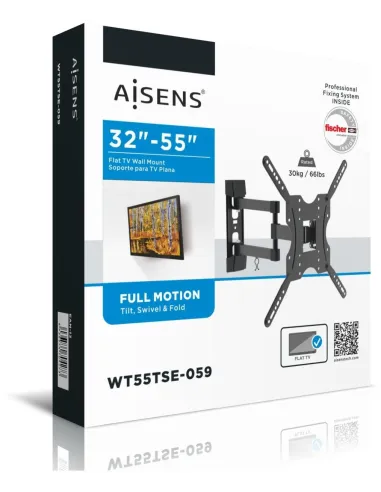 Aisens WT55TSE-059 Soporte para TV Inclinable 32-55" 400x400 Máx 30Kg Negro