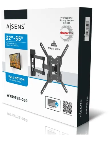 Aisens WT55TSE-059 Soporte para TV Inclinable 32-55" 400x400 Máx 30Kg Negro