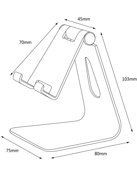Aisens MS1PM-081 Soporte para Tablet/Smartphone hasta 8" Plata