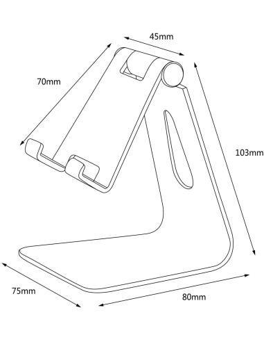 Aisens MS1PM-084 Soporte para Tablet/Smartphone hasta 8" Negro