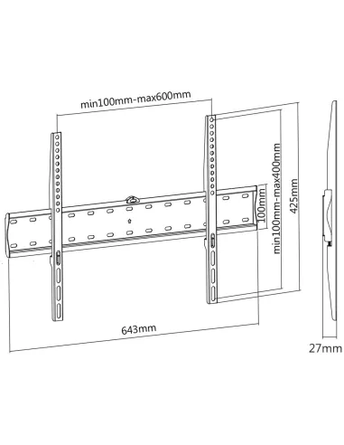 Aisens WT70F-069 Soporte de Pared para Monitor/TV 37"-70" Máx. 40 KG