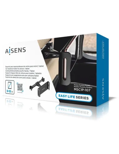 Aisens MSC1P-107 Soporte de Coche Ajustable para Teléfono/Tablet Negro