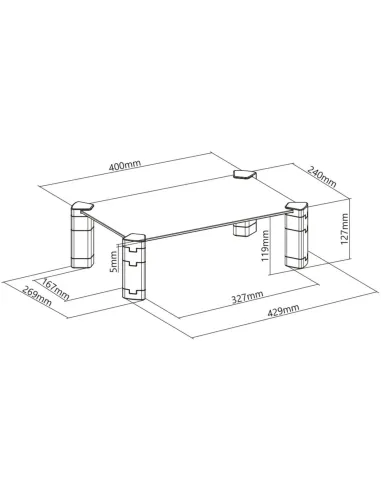 Aisens MR01C-109 Soporte de Mesa para Monitor/TV 32" Máx. 20 KG