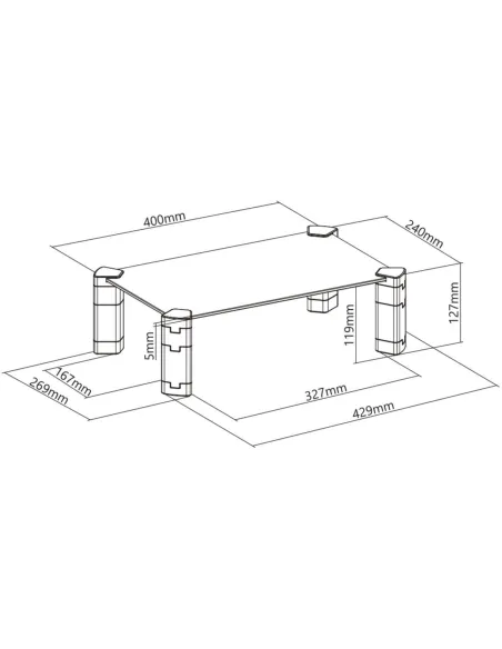 Aisens MR01C-109 Soporte de Mesa para Monitor/TV 32" Máx. 20 KG
