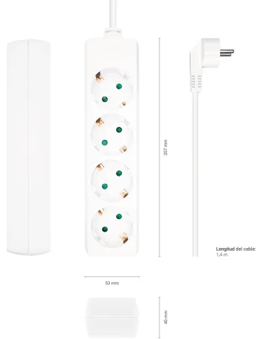 Aisens A154-0533 Regleta 4 Tomas 1,4M Blanco