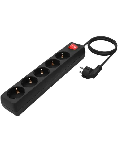 Aisens A154-0652 Regleta 5 Tomas con Interruptor 1,4M Negro