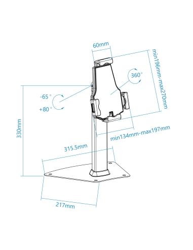 TooQ TQTDS0811 Soporte de Mesa Profesional para Tablet Hasta 13" Negra