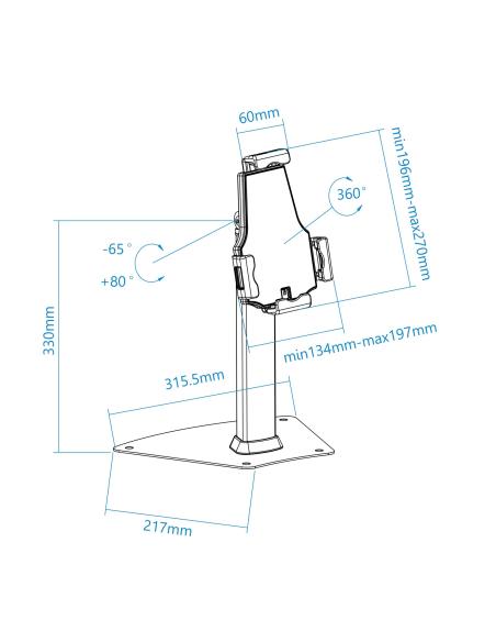 TooQ TQTDS0811 Soporte de Mesa Profesional para Tablet Hasta 13" Negra