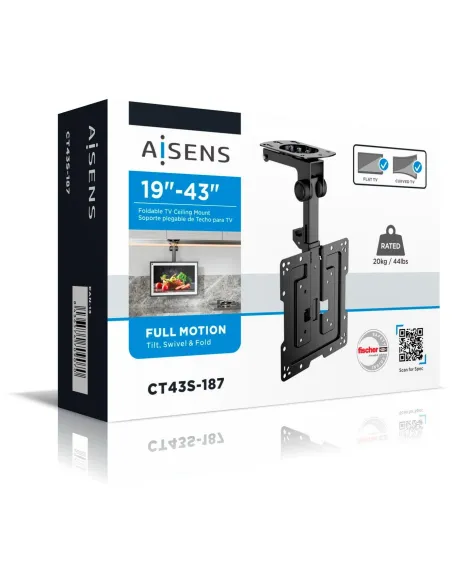 Aisens CT43S-187 Soporte de Techo para Monitor/TV 19"-43" Máx. 20KG