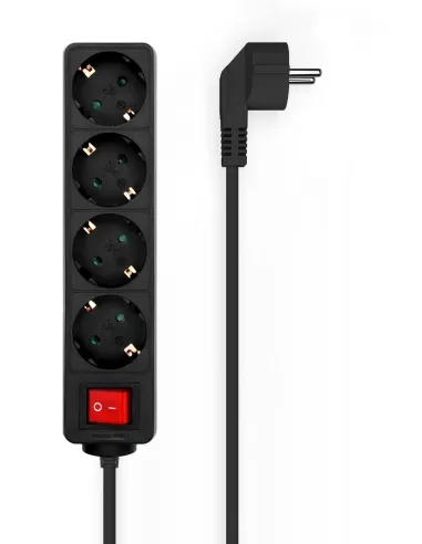 Aisens A154-0650 Regleta 4 Tomas con Interruptor 1,4M Negro