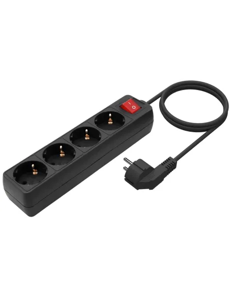 Aisens A154-0650 Regleta 4 Tomas con Interruptor 1,4M Negro