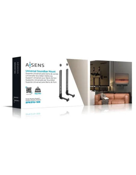 Aisens SPK01U-189 Soporte Universal para Barra de Sonido Negro