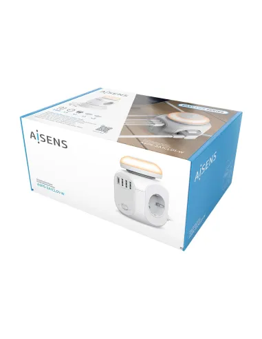 Aisens Regleta Multifunción con 4 Tomas + 1x USB-C Y 3x USB-A 1.8M Blanco