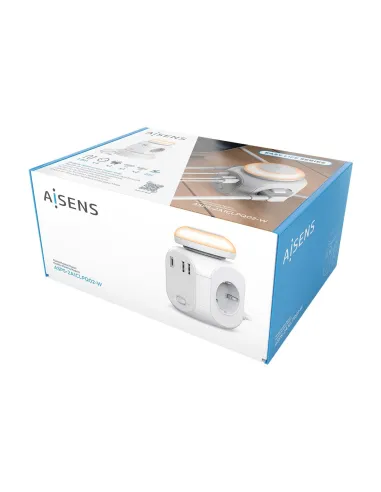 Aisens Regleta Multifunción con 4 Tomas + 1x USB-C 2x USB-A 18M Blanco