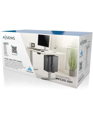 Aisens MPC03-201 Soporte para CPU Ajustable hasta 10Kg Negro