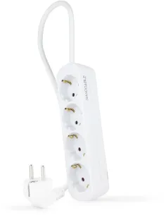 Nanocable Regleta de Enchufes con 4 Tomas Tipo F 1.4m Blanco-ACCE58263