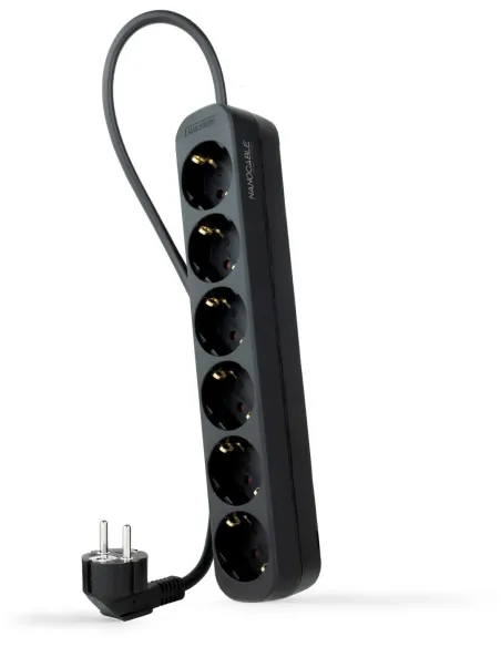 Nanocable 10.37.0006-NS-BK Regleta de 6 Tomas 1.4M Negro