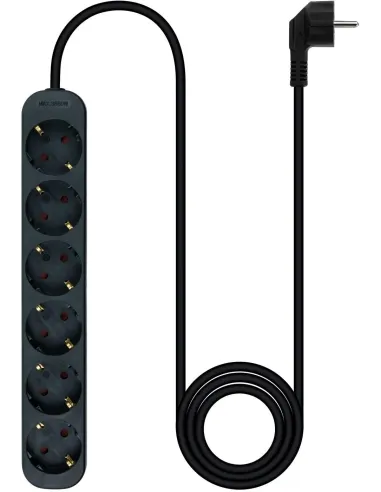 Nanocable 10.37.0006-NS-BK Regleta de 6 Tomas 1.4M Negro