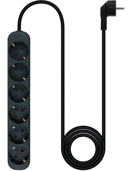 Nanocable 10.37.0006-NS-BK Regleta de 6 Tomas 1.4M Negro
