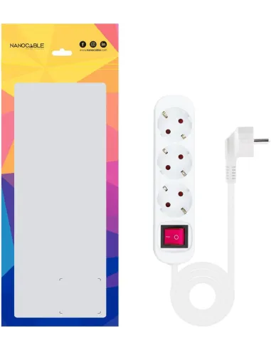 Nanocable 10.38.0003 Regleta de 3 Tomas 1.4M Blanco