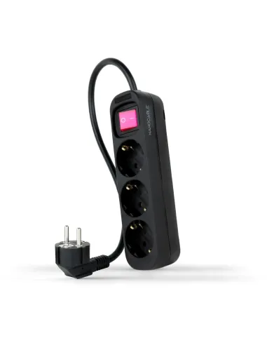 Nanocable 10.38.0003-BK Regleta de 3 Tomas 1.4M Negro