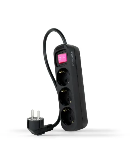 Nanocable 10.38.0003-BK Regleta de 3 Tomas 1.4M Negro