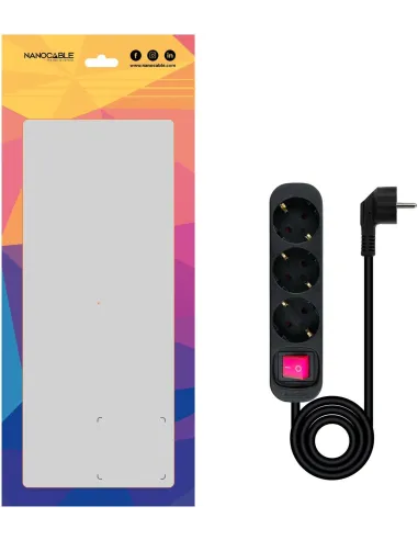 Nanocable 10.38.0003-BK Regleta de 3 Tomas 1.4M Negro