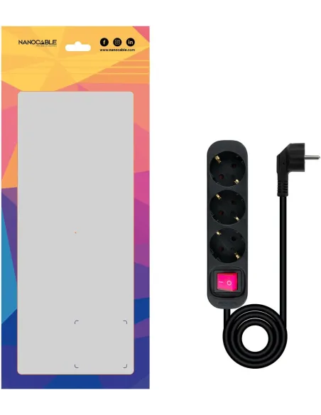 Nanocable 10.38.0003-BK Regleta de 3 Tomas 1.4M Negro
