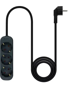 Nanocable 10.38.0003-NS-BK Regleta de 3 Tomas 1.4M Negro-ACCE58270