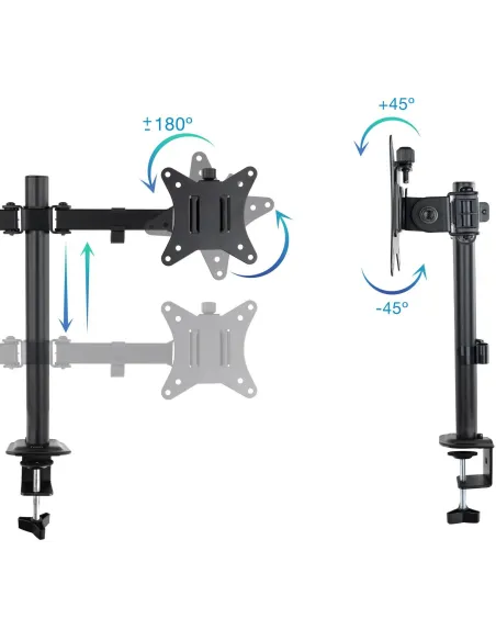 TooQ DB1802TN-B Soporte de Pared con Dos Brazos para TV 17"-27" Máx. 16kg Negro