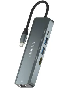 Aisens ASUC-5P011-GR Docking Station 5 Puertos USB-C a USB-A/USB-C/HDMI/RJ-45 15 cm Gris-ACCE59161