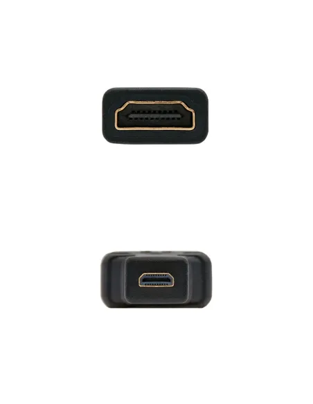 Nanocable Adaptador HDMI a Micro HDMI Hembra/Macho Negro