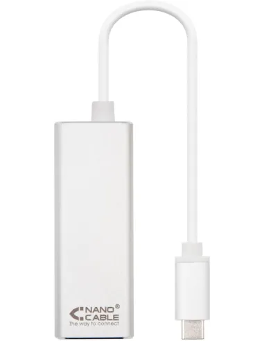 Nanocable 10.03.0402 Adaptador USB-C a RJ-45 Ethernet Gigabit Blanco